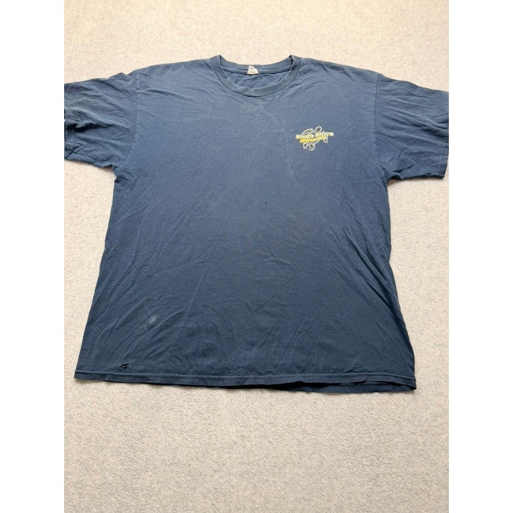 Vintage North Shore Hawaii Sea Turtle Graphic T-Shirt Navy Blue Distressed XL